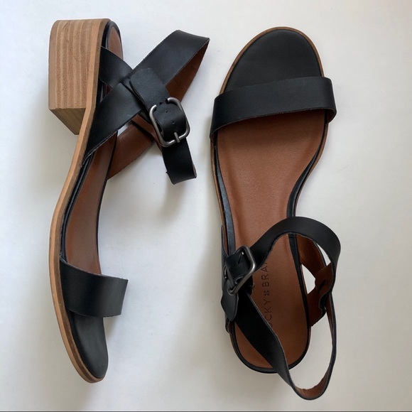 Lucky Brand Shoes - Lucky Brand | Black Leather “Toni”  Block Sandal